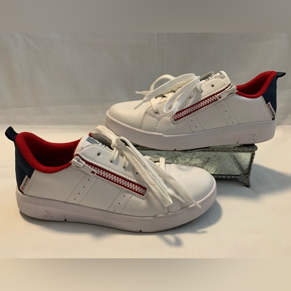 EUC WOMENS RIEKER EVOLUTION WHITE LEATHER SIDE-ZIP WALKING SHOES US SIZE 8M/38 - Picture 1 of 14